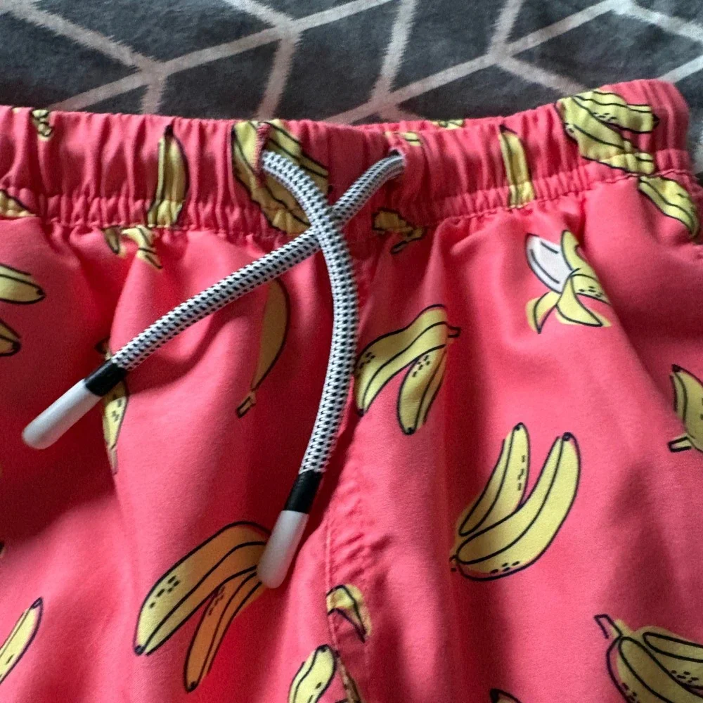 SurfCuz Swim Boys Coral Banana Print  Swim Trunks Shorts Size 2T